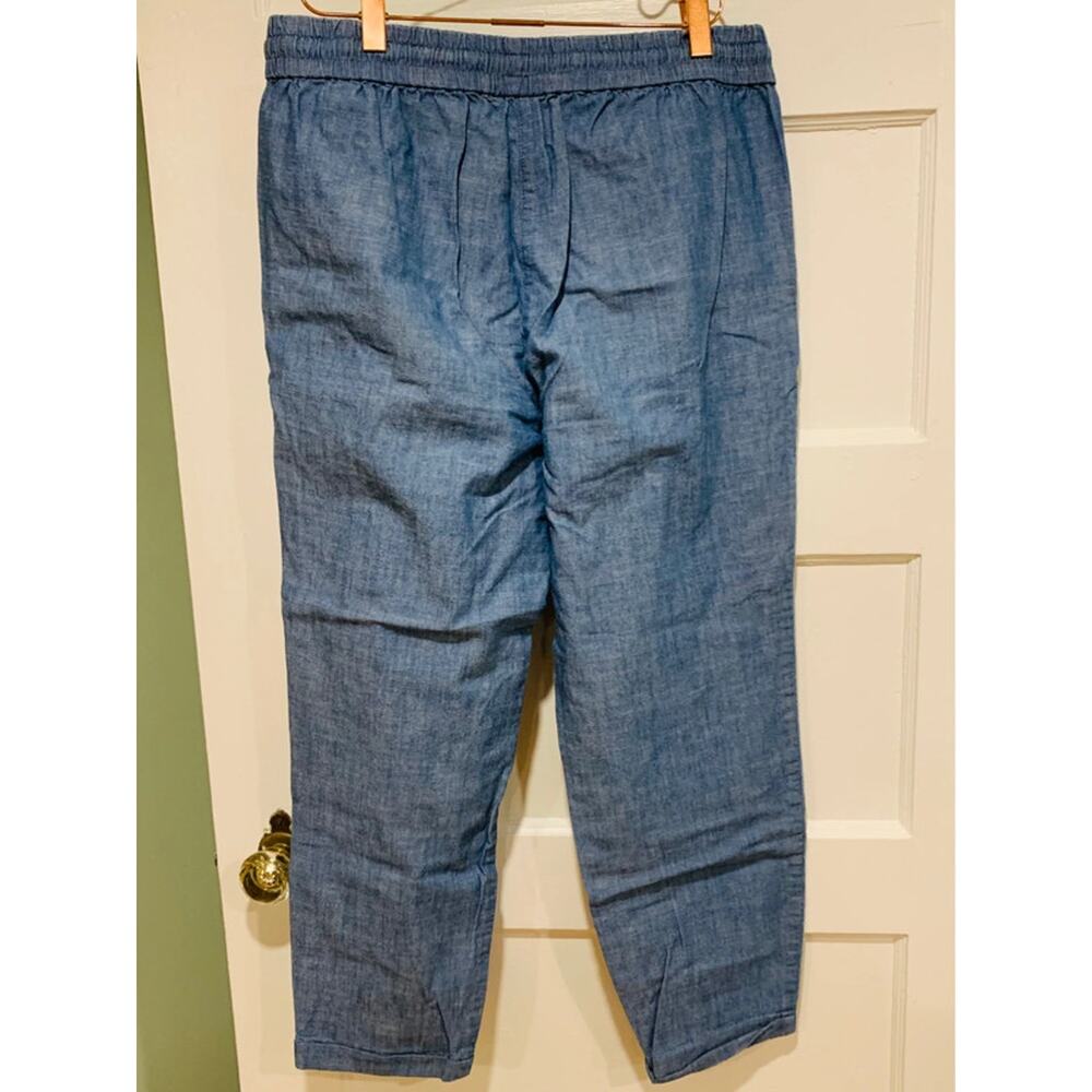 J.Crew Factory Women's Size 8 Chambray Drawstring Pants, Relaxed Fit Cotton - Picture 7 of 9